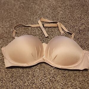 Tan T-Shirt Bra with Molded Cups and Adjustable Straps
